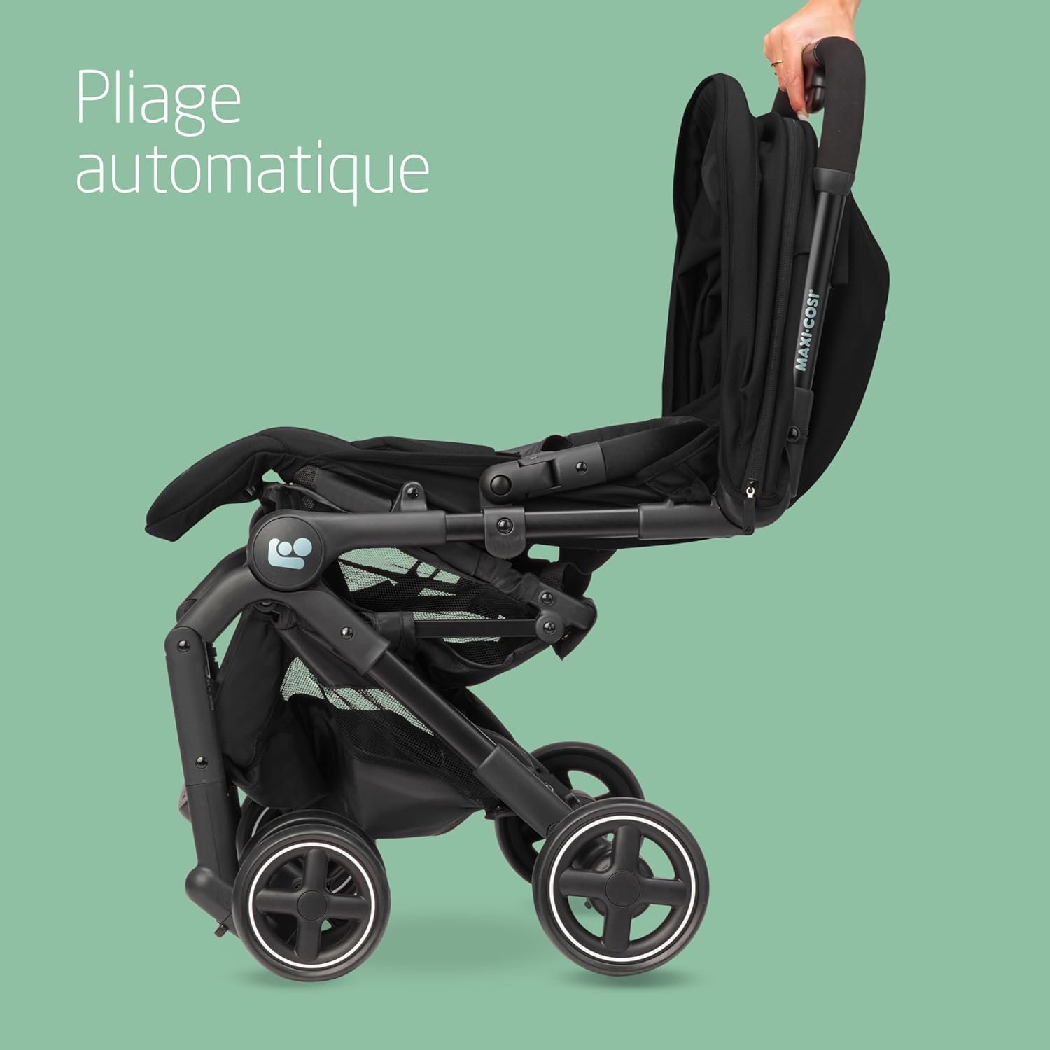 Maxi-Cosi Lara², Poussette Canne, 0-4 ans, 0-22 kg, Poussette Bebe Légère et Compacte, 3 Positions d'Inclinaison, Position Allongée, Pliage Automatique, Bandoulière, Essential Black – Image 3