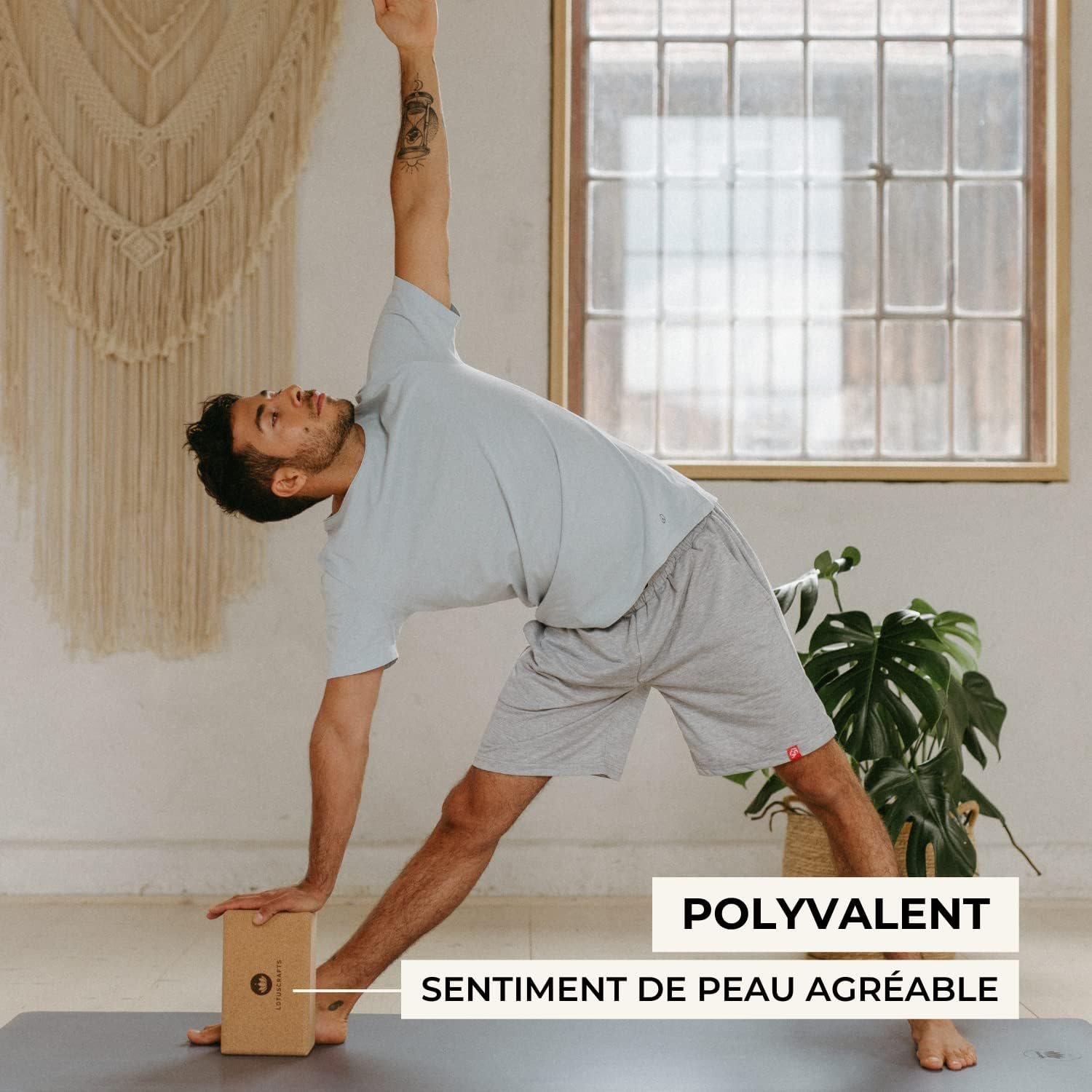 Lotuscrafts Brique yoga en liège Supra Grip - fabrication écologique - liège naturel du Portugal - yoga block - bloc yoga - brique de yoga - yoga brique - brique yoga liège – Image 6