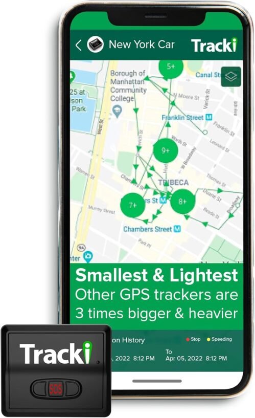 Tracki 2022 Mini traqueur GPS en Temps réel Couverture complète de l’UE et du Monde pour Voitures/Enfants/Personnes âgées/Chiens/Motos avec Dispositif de Suivi magnétique Puissant – Abonnement requis