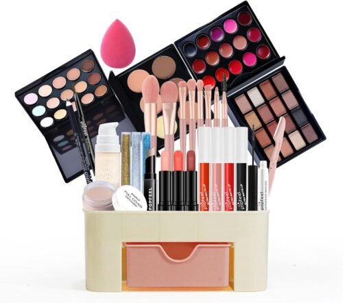 FantasyDay Coffret Maquillage Femme Kit de Maquillage Complet Mallette Maquillage Fille Xmas All in one Makeup Gift Set avec Ombres Paupière Rouge Lèvre Pinceaux Correcteur Mascara Fard à Joues Poudre