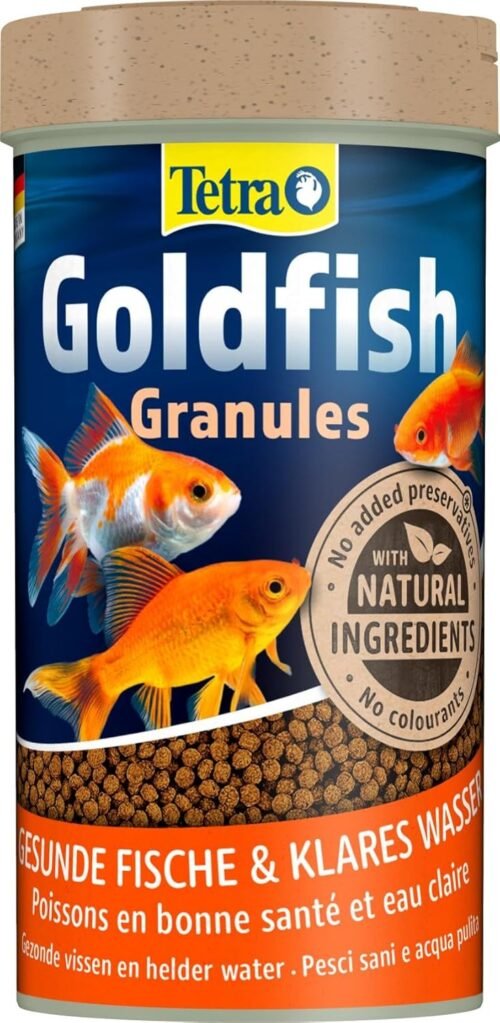 Tetra Goldfish – Aliments Premium Complet pour tous les Poissons Rouges – Favorise la Croissance la santé et la Longévité – Renforce la Couleur- en granulés – 250 ml (L’emballage peut varier)