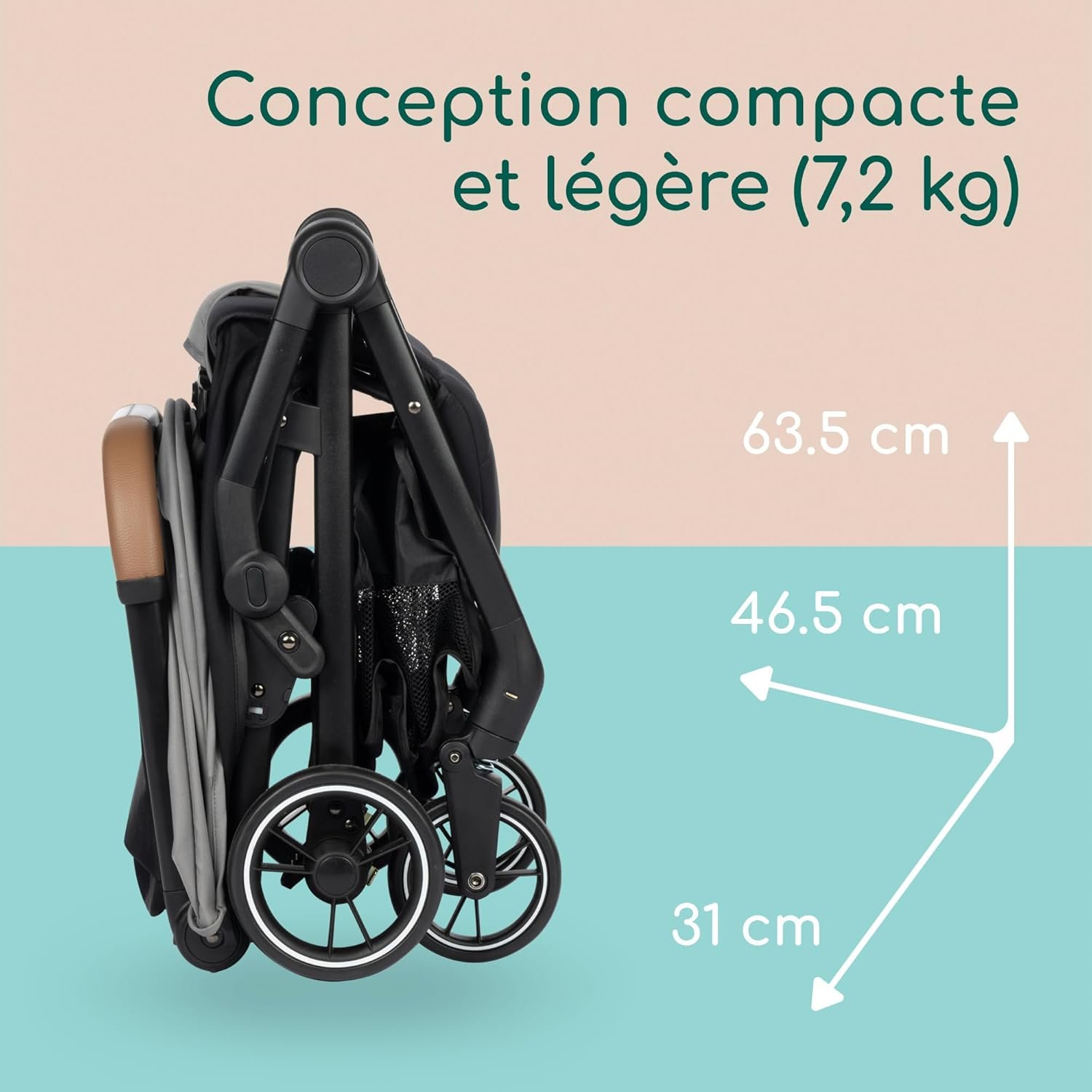 Bebeconfort Sunlite, poussette canne compacte, 0 à 4 ans (22 kg max.), légère (7,2 kg), position allongée, poussette compacte, inclinable d’une main, grand panier de rangement (5 kg), Tinted Grey – Image 5