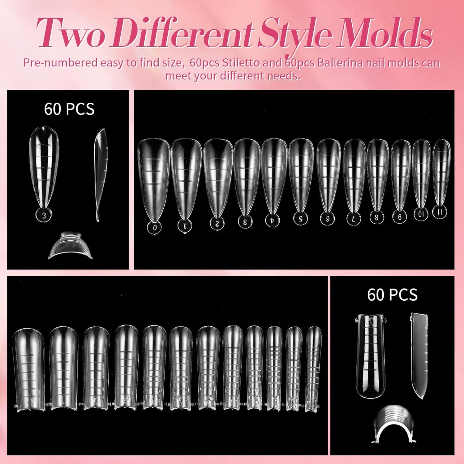 Ongle Gel Kit Complet avec Lampe 145PCS, 6 Couleurs Poly Extension Gel Nail Art Set, Rose Blanc Pailleté Vernis Semi Permanent, Base et Top Coat + Faux Ongles pour Nail Manucures Débutant Starter Kit – Image 6