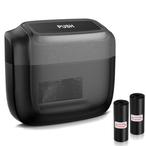 Einesin Amélioré Petite Poubelle de Voiture étanches, Sac Poubelle Intégré Encastré, Étanche, Boîte de Rangement Suspendue Portable（2 Rouleaux de Sacs poubelles） (1)