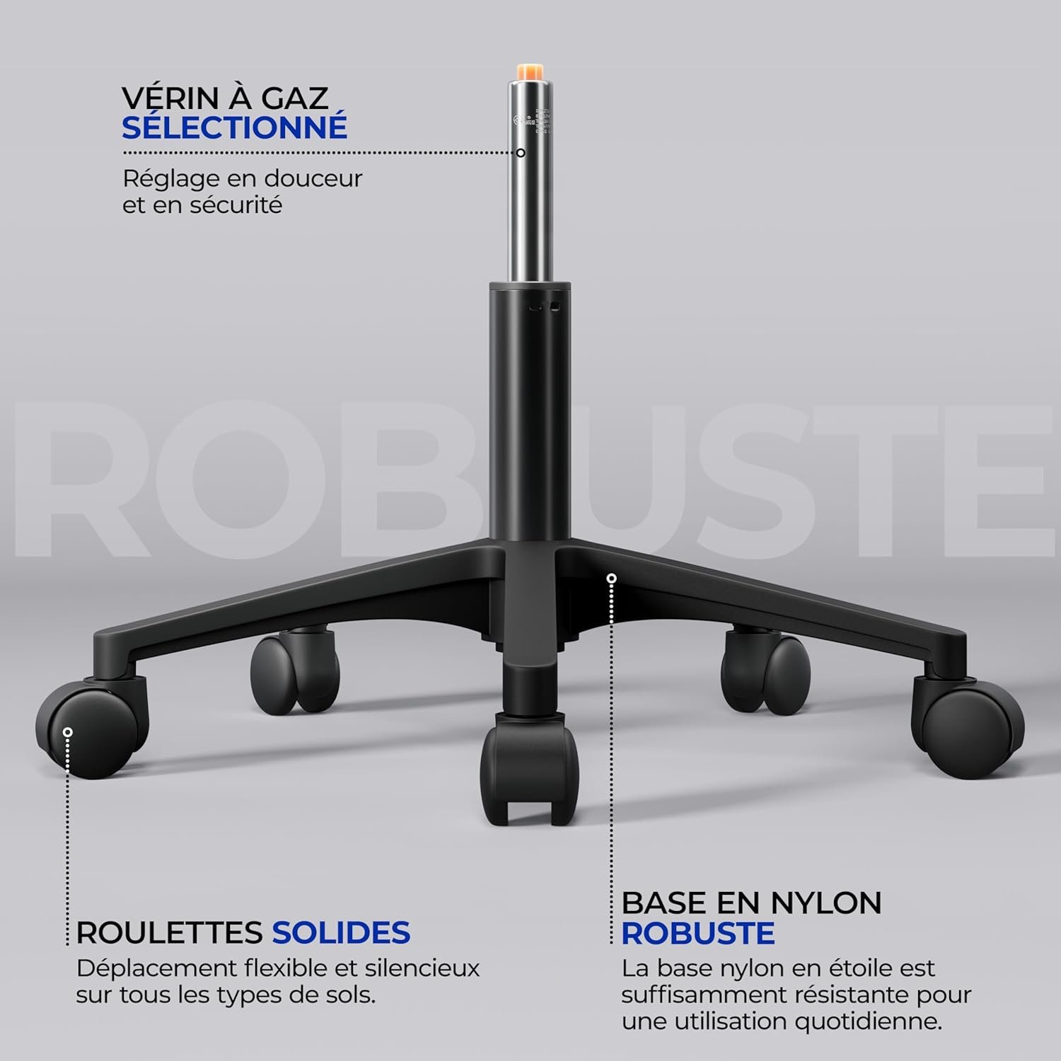 Yaheetech Chaise Bureau avec Siège Dossier en Maille Respirante Hauteur Réglable Fauteuil d'Ordinateur Inclinable à Roulettes Pivotantes Charge 136kg Noir – Image 9