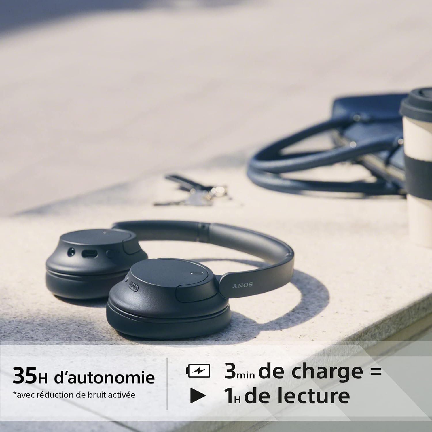 Sony WH-CH720N - Casque Bluetooth sans Fil à réduction de Bruit - Micro intégré - jusqu'à 35 Heures d'autonomie et Charge Rapide - Noir – Image 6