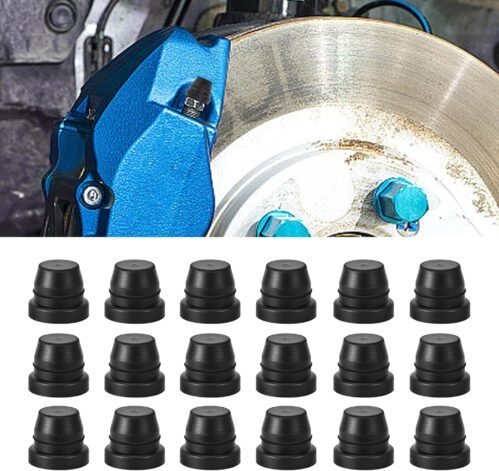 deemars 18PCS Bouchons à Vis de Purge de Frein de Voiture, L’étrier de Frein Couvre la Poussière, Universal Voiture Accessoires Extérieurs Caoutchouc Zerk Housses pour Voitures Motos