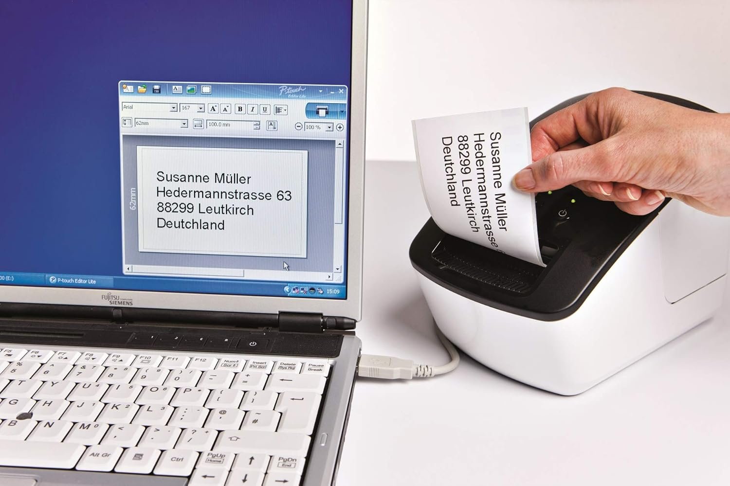 Brother QL-700, Imprimante d'étiquettes Professionnelle, Thermique Directe, USB, Imprime jusqu'à 62 mm de largeur, Vitesse d'impression de 150 mm/sec – Image 5