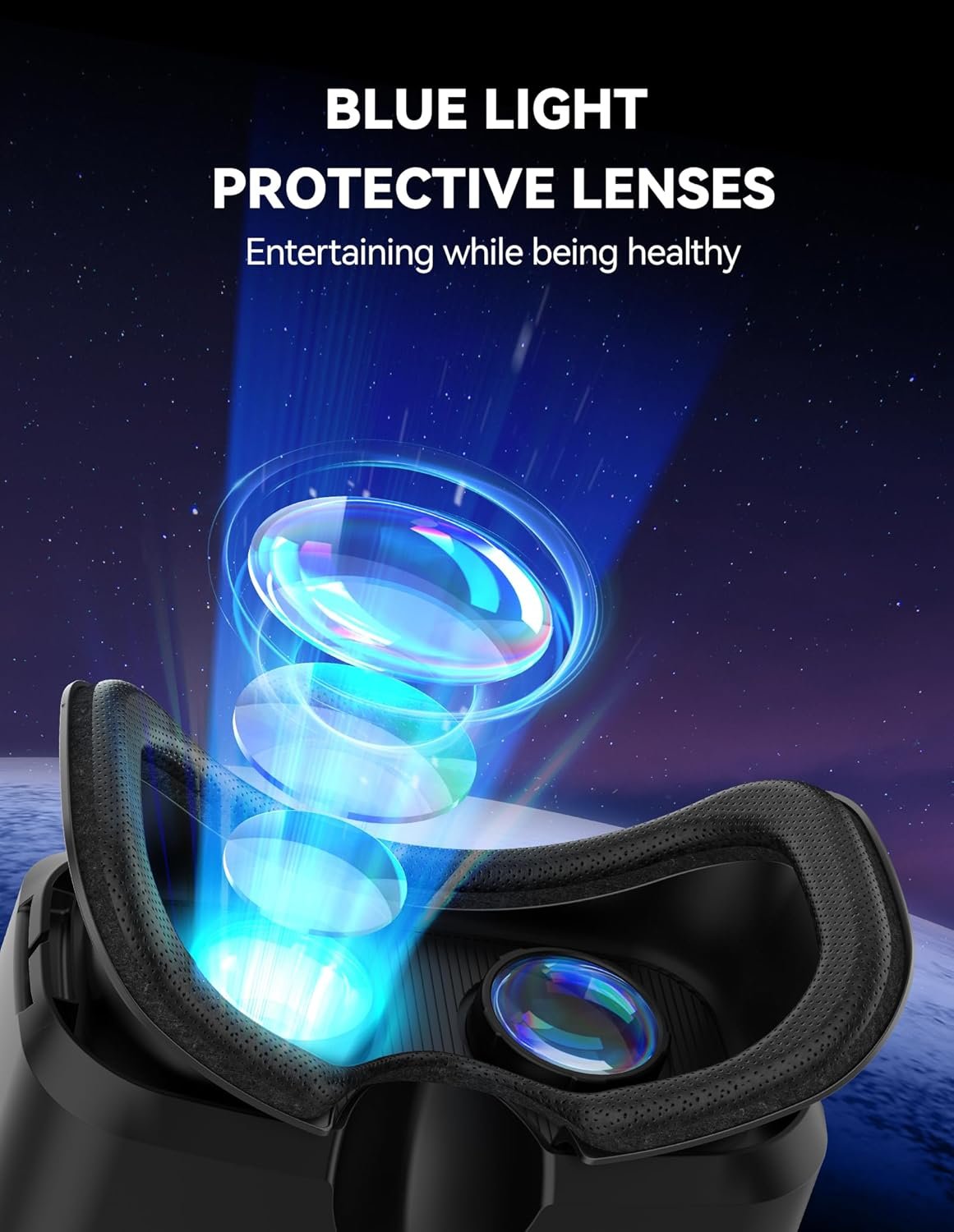 TECKNET Lunettes de réalité virtuelle 3D pour téléphone portable avec poignée, FOV HD 110°, anti-lumière bleue et vitesses réglables, lunettes VR confortables pour iPhone, smartphones Samsung de 4,7 à – Image 7