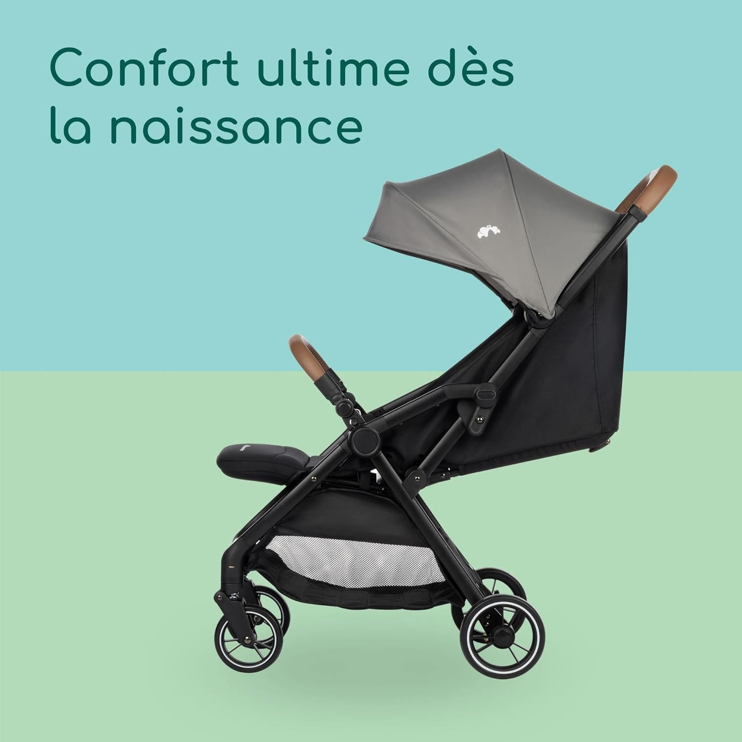 Bebeconfort Sunlite, poussette canne compacte, 0 à 4 ans (22 kg max.), légère (7,2 kg), position allongée, poussette compacte, inclinable d’une main, grand panier de rangement (5 kg), Tinted Grey – Image 3