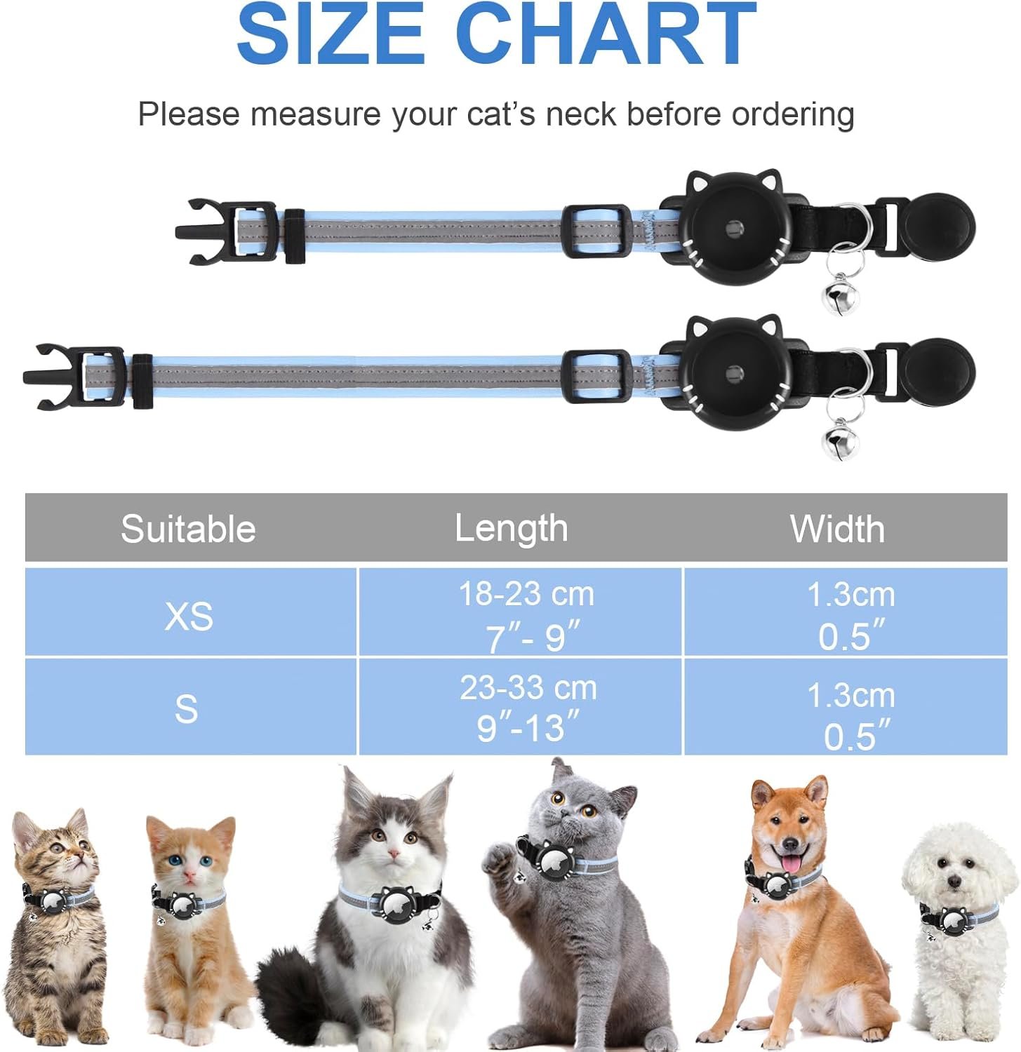 AgoumLux Collier Chat Airtag Compatible avec Apple Air Tag Réfléchissant avec Boucle de Sécurité Anti étranglement pour Chaton – Image 6