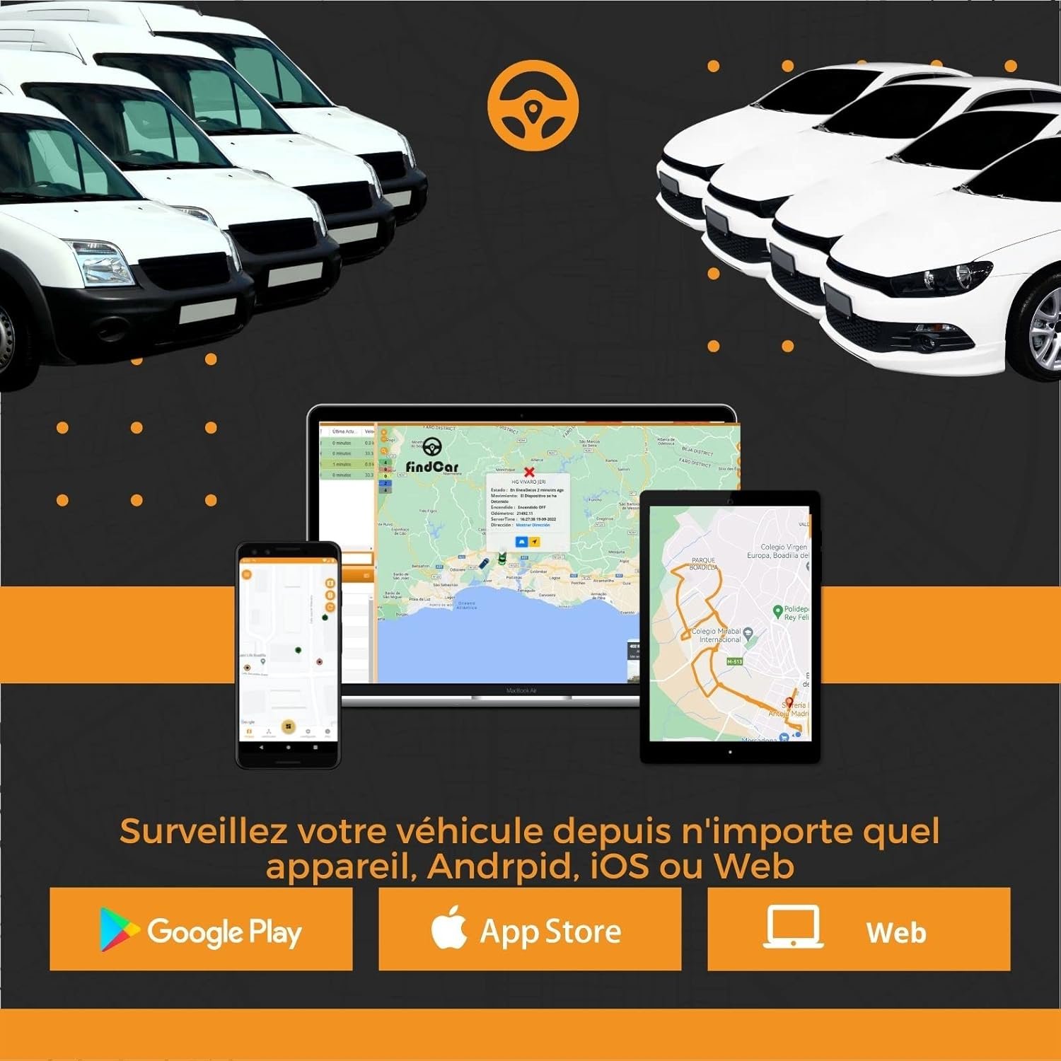 findCar OBD - Localisateur GPS de Voiture avec Application pour Motos et Autres véhicules | Installation Facile | Localisation en Temps réel | Antivol | Géoclôture | Traqueur GPS par Auto – Image 4
