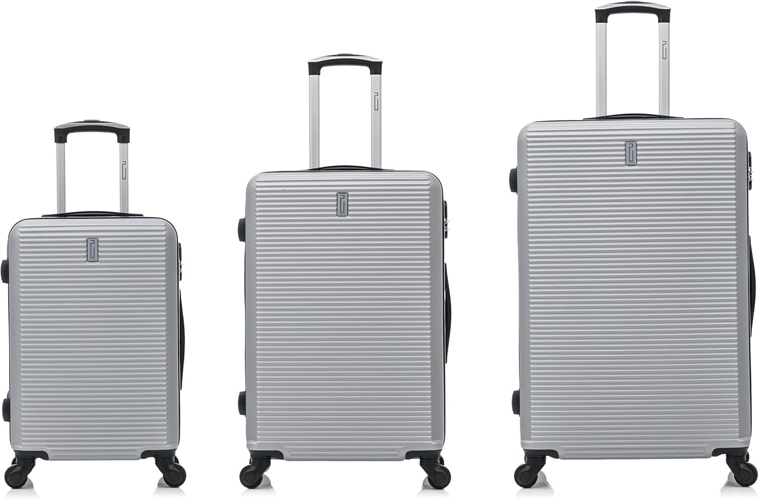 Set Valise Rigide 3 Pièces | Valise Cabine + Valise Moyenne + Valise Grande Taille | 55x40x20 + 65cm + 75cm | Valise Lot de 3 | Gris. – Image 2