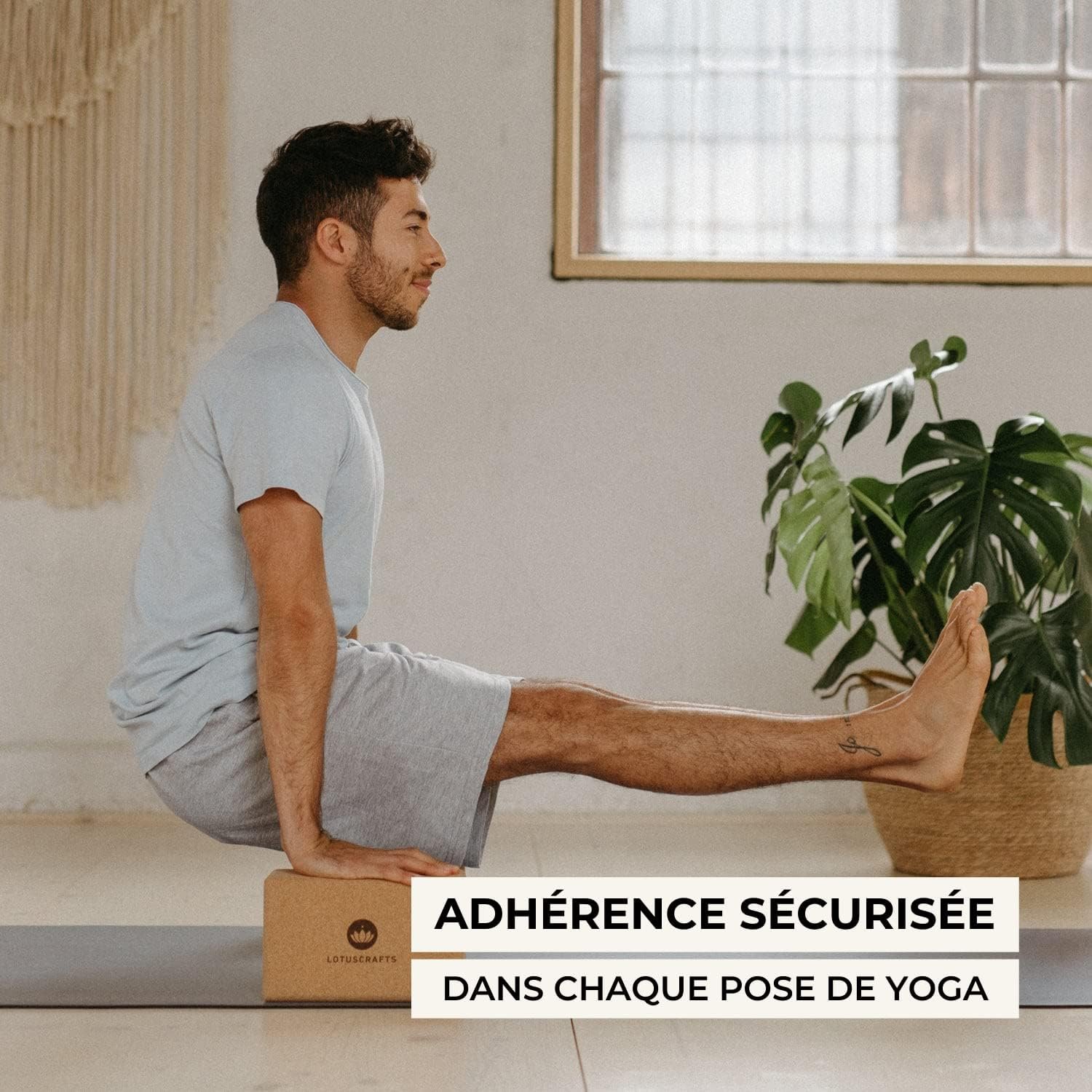 Lotuscrafts Brique yoga en liège Supra Grip - fabrication écologique - liège naturel du Portugal - yoga block - bloc yoga - brique de yoga - yoga brique - brique yoga liège – Image 5