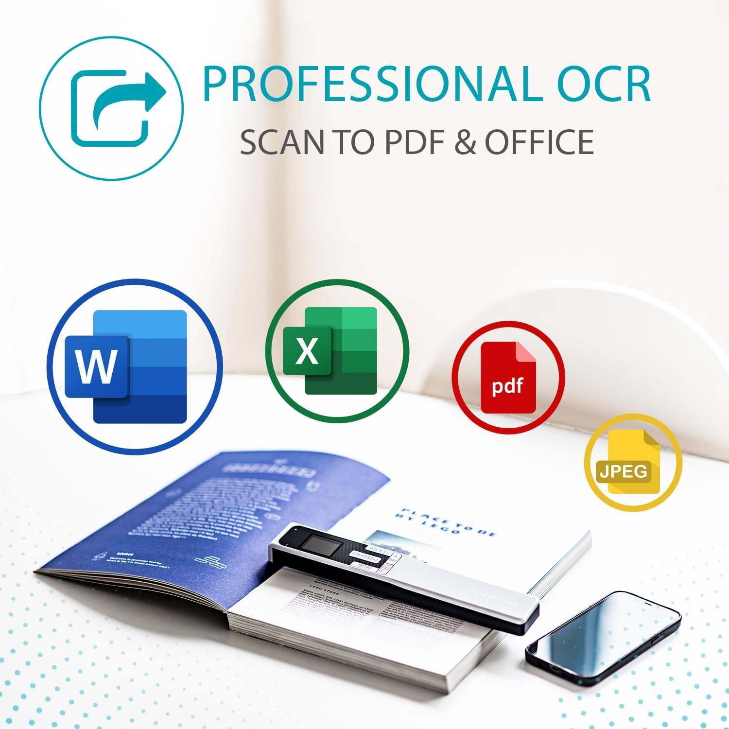 IRIScan Book regle Scanner Portable Batterie sans Fil – v5 : Scanner Document,Scanner a4,éditeur PDF Gratuit, numérisation vers Word, PDF, XLS, Carte SD, numérisation Via USB, Win Mac – Image 4