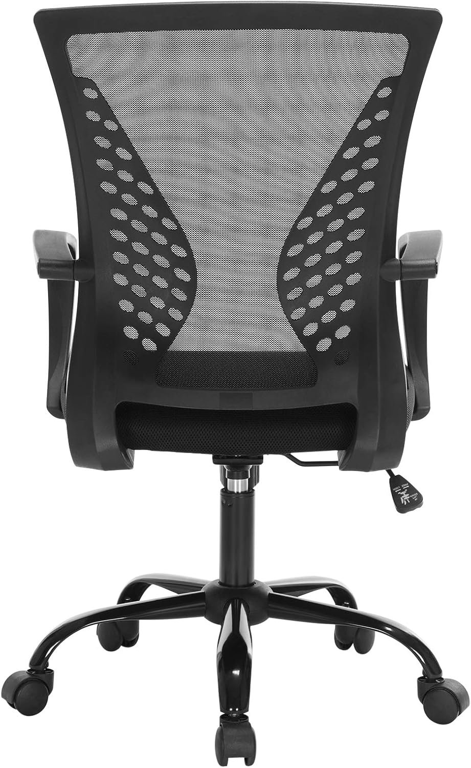 Songmics Fauteuil, Chaise ergonomique, pivotant, réglable en hauteur, mécanisme d’inclinaison, siège et dossier en toile respirante, bureau, charge 120 kg, Noir OBN22BK, Plastique, 49 51 (96-104) cm – Image 7