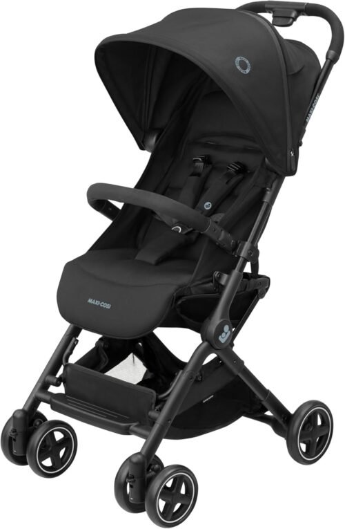 Maxi-Cosi Lara², Poussette Canne, 0-4 ans, 0-22 kg, Poussette Bebe Légère et Compacte, 3 Positions d’Inclinaison, Position Allongée, Pliage Automatique, Bandoulière, Essential Black