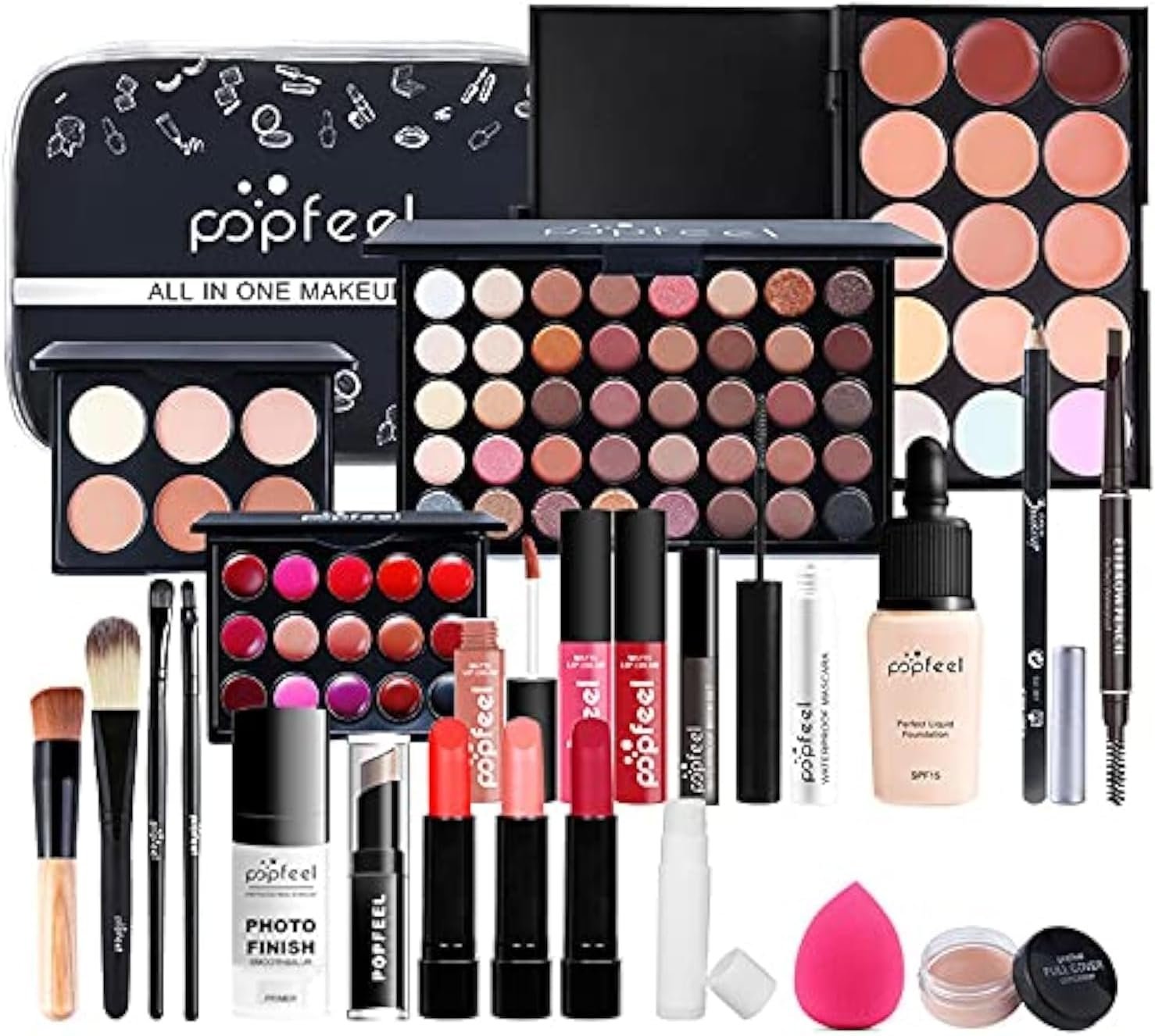 24pièce Cosmetic Makeup, Cosmetics Set de Maquillage, Kit de Maquillage complet, Palette de Maquillage pour Femme Avec fard à paupières, brillant à lèvres, mascara, stylo de maquillage, etc.