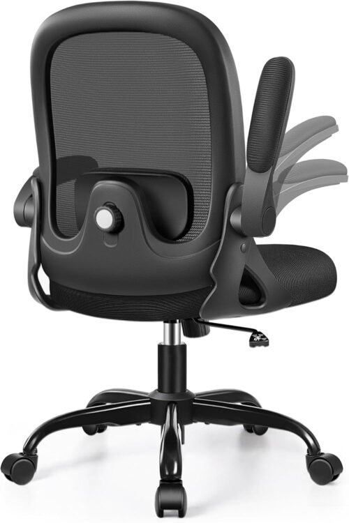 DoChair Chaise de bureau, ergonomique, avec support lombaire 3D, fonction bascule, réglable en hauteur, en maille respirante, 150 kg, noire