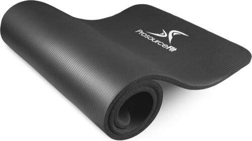 ProsourceFit Extra Thick Yoga and Pilates Mat ½” (13mm) or 1″ (25mm), 71-inch Long High Density Exercise Mat with Comfort Foam and Carrying Strap