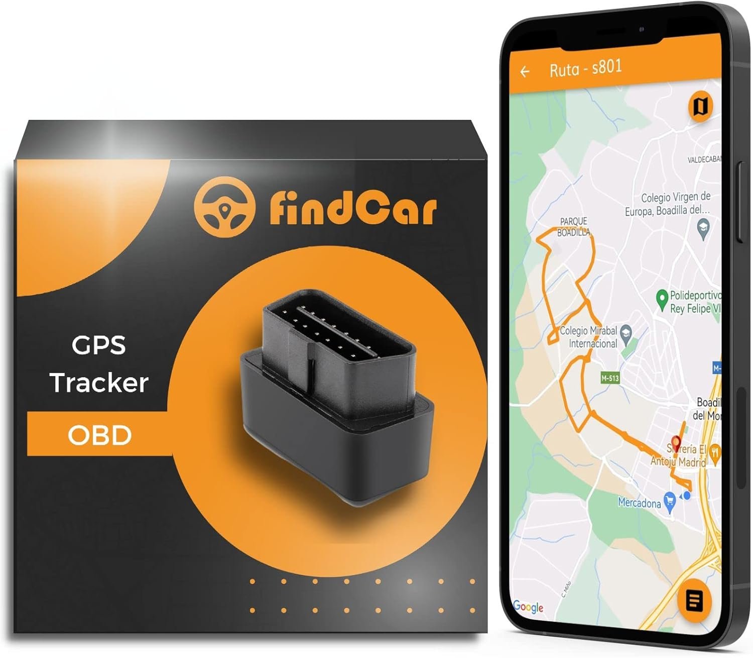 findCar OBD - Localisateur GPS de Voiture avec Application pour Motos et Autres véhicules | Installation Facile | Localisation en Temps réel | Antivol | Géoclôture | Traqueur GPS par Auto
