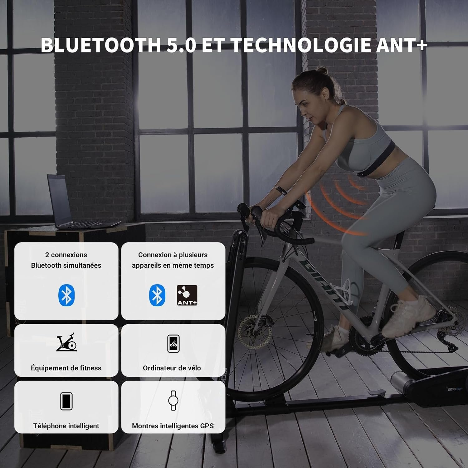 COOSPO Cardiofrequencemetre H9Z Rechargeable, Bluetooth 5.0 Ant+ Fitness Tracker HRM Capteur Fréquence Cardiaque, Étanche IP67 Ceinture Cardio Compatible avec Wahoo, Zwift, Strava, Elite HRV – Image 3