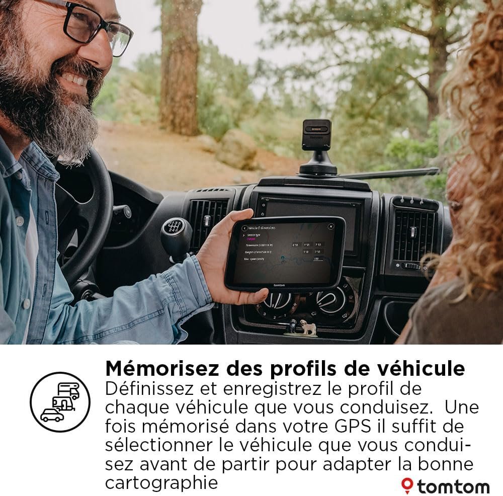 TomTom GPS GO Camper Max 2ème gnt. pour Camping-Car et caravanes, écran 7" avec Poi dédiés, MàJ Via Wi-FI,TomTom Traffic, Alertes des Zones de Danger, Cartes Monde, ZFE, mémorisation des profils – Image 6