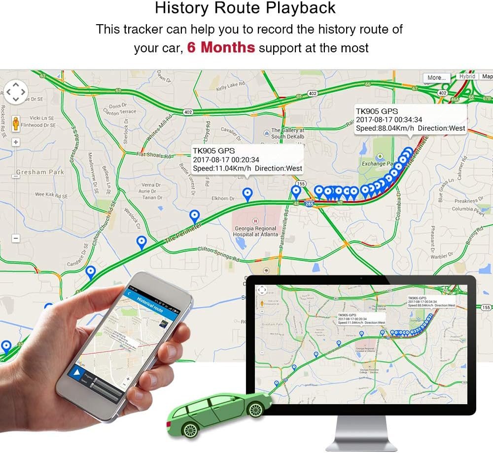 TKMARS Traceur GPS Mini TK905 pour Voiture Moto Vélo Scooter Enfant - GPS Tracker Aimant avec SOS, Moteur Vibrant Pas Limite Distance GSM Traqueur APP sans Abonnement Carte SIM Requise – Image 7