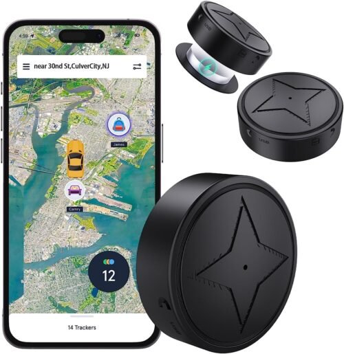 GPS Tracker Strong Magnetic Car Vehicle Tracking Anti-Lost, Multi-Function GPS Mini Locator, Car GPS Tracking Device Hidden, Monitoring, Automatic Recording/Voice Activated Callback with App