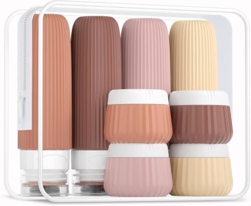 Gemice Bouteilles de voyage pour articles de toilette 8 pack, Tsa Approved Travel Size Toiletries 90ml, Travel Containers for Toiletries, with Clear Bag