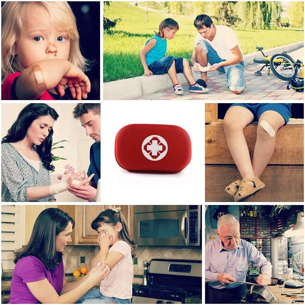 zimohe Trousse de Premier Secours, Mini Boîte Médical, Complète pour la Voiture, Voyage, Bureau, Randonnée, Sport, Maison, Entreprise (Rouge) – Image 4