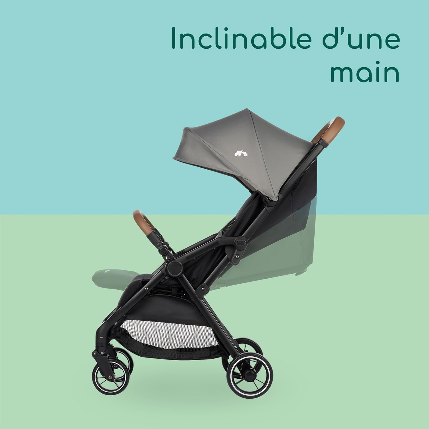 Bebeconfort Sunlite, poussette canne compacte, 0 à 4 ans (22 kg max.), légère (7,2 kg), position allongée, poussette compacte, inclinable d’une main, grand panier de rangement (5 kg), Tinted Grey – Image 6
