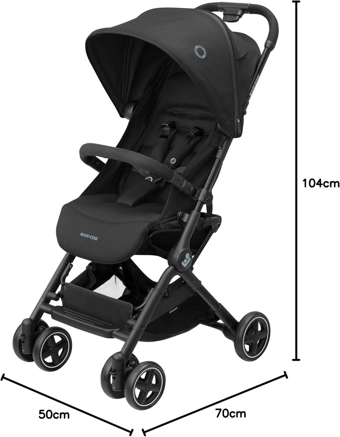 Maxi-Cosi Lara², Poussette Canne, 0-4 ans, 0-22 kg, Poussette Bebe Légère et Compacte, 3 Positions d'Inclinaison, Position Allongée, Pliage Automatique, Bandoulière, Essential Black – Image 11