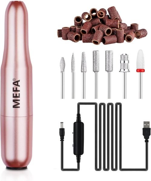 MEFA Ponceuse pour 0ngles, 13 PCS Ponceuse pour Ongles Professionnel, 20000 RPM Lime Electrique Ongle, 13 in 1 Nail Drill, Vitesse et Direction Réglables Kit Manucure Pedicure pour Home Salons