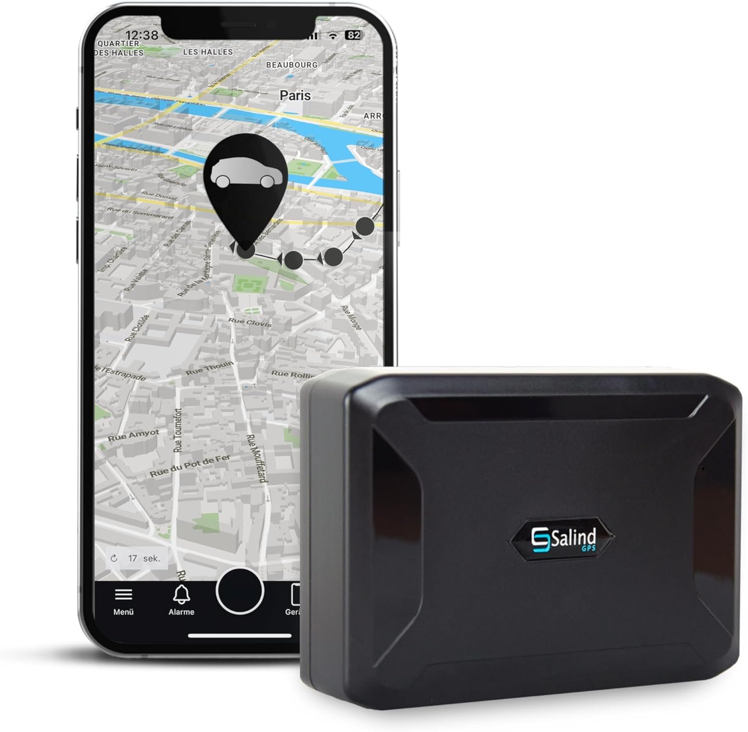 Salind 11 GPS-GPS Traceur pour Voitures, Motos et Bien Plus Encore - Aimant intégré : Fixation sécurisée - Longue durée de Vie de la Batterie - Traceur GPS avec Suivi en Temps réel