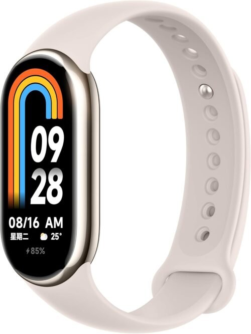 Xiaomi MI Smart Band 8 Gold, Montre connectée, Affichage Fluide, Jusqu’à 16 Jours d’autonomie, Charge Complete, Suivi de la santé en continu en 1 Heure, Analyse Professionnelle des entraînements