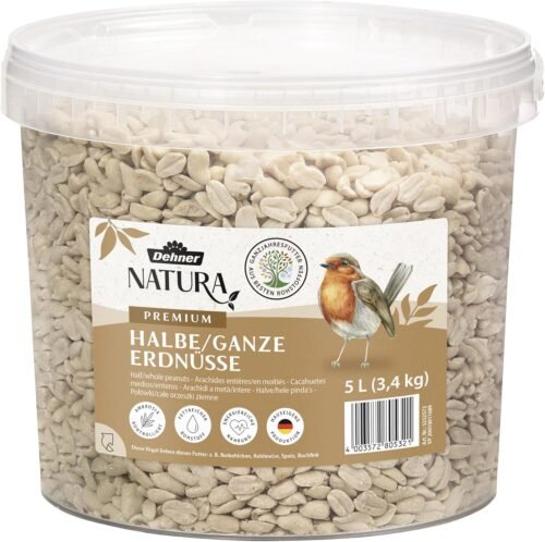 Dehner Natura Premium Nourriture pour Oiseaux Sauvages, arachides entières et Semi-entières sans coquilles, 5 l (3,4 kg)
