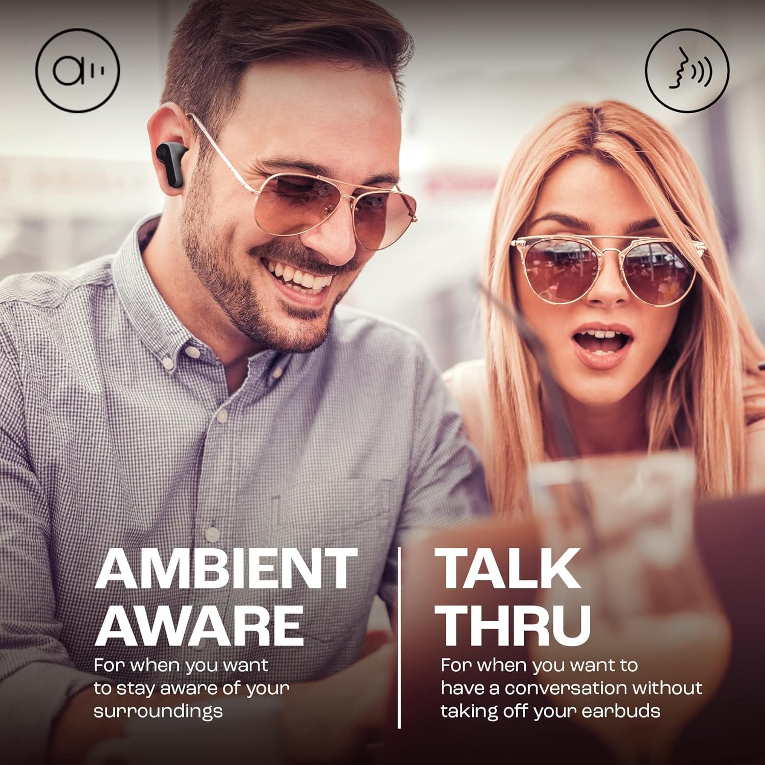 JBL Wave Beam, Écouteurs Intra-Auriculaires sans Fil, Résistance à l'Eau IP54 et IPX2, Appels Mains Libres et Batterie à Autonomie de 32 heures, en Noir – Image 6