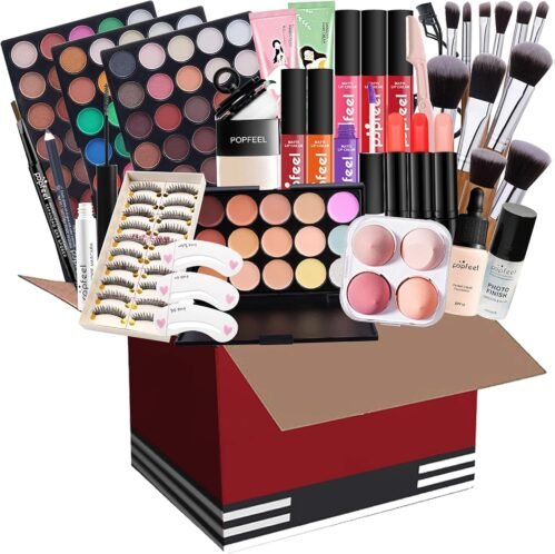 FantasyDay Kit de Maquillage Complet Coffret Ensemble-cadeau de Maquillage Xmas Makeup Set avec Ombres Paupière, Rouge à Lèvre, Pinceaux, Bâton contour, Correcteur, Mascara, Fard à Joues, Poudre