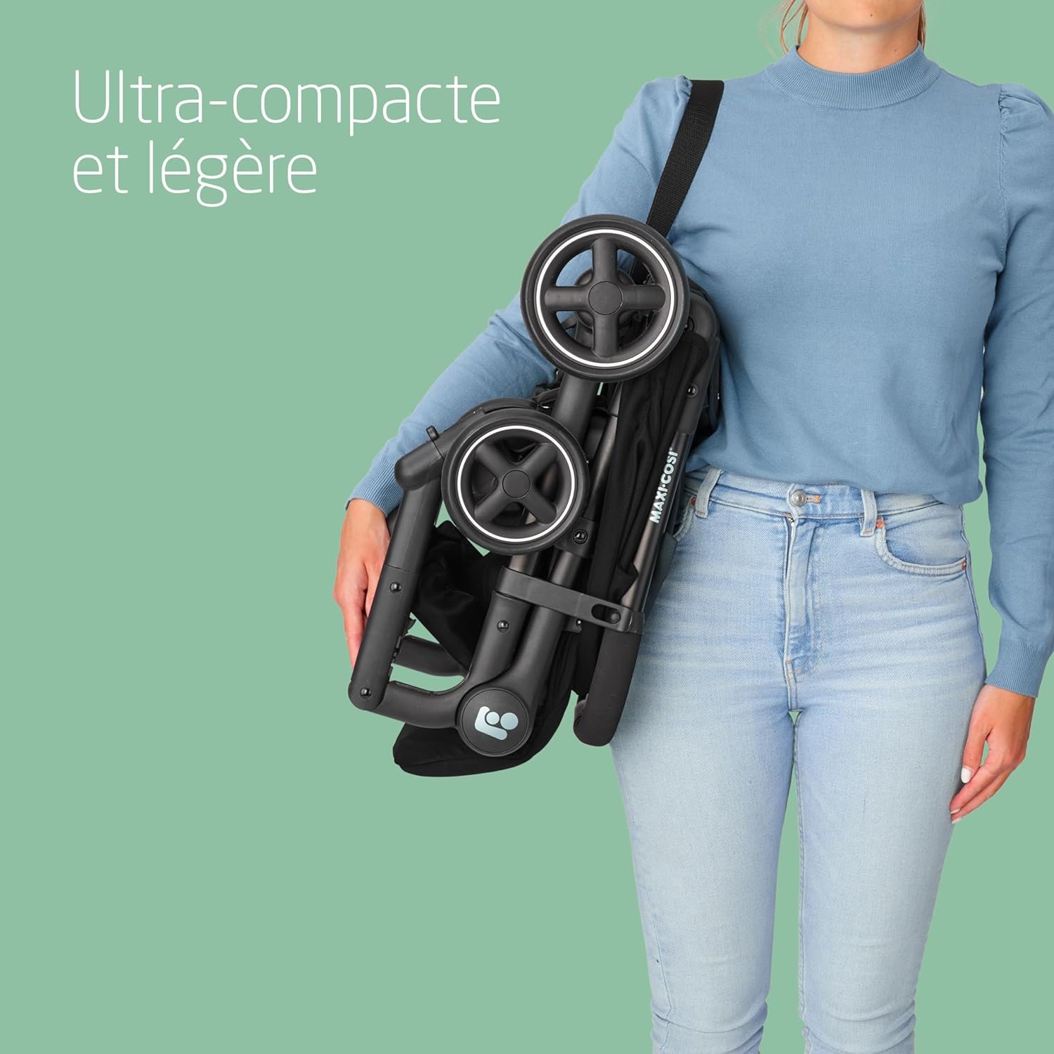 Maxi-Cosi Lara², Poussette Canne, 0-4 ans, 0-22 kg, Poussette Bebe Légère et Compacte, 3 Positions d'Inclinaison, Position Allongée, Pliage Automatique, Bandoulière, Essential Black – Image 2