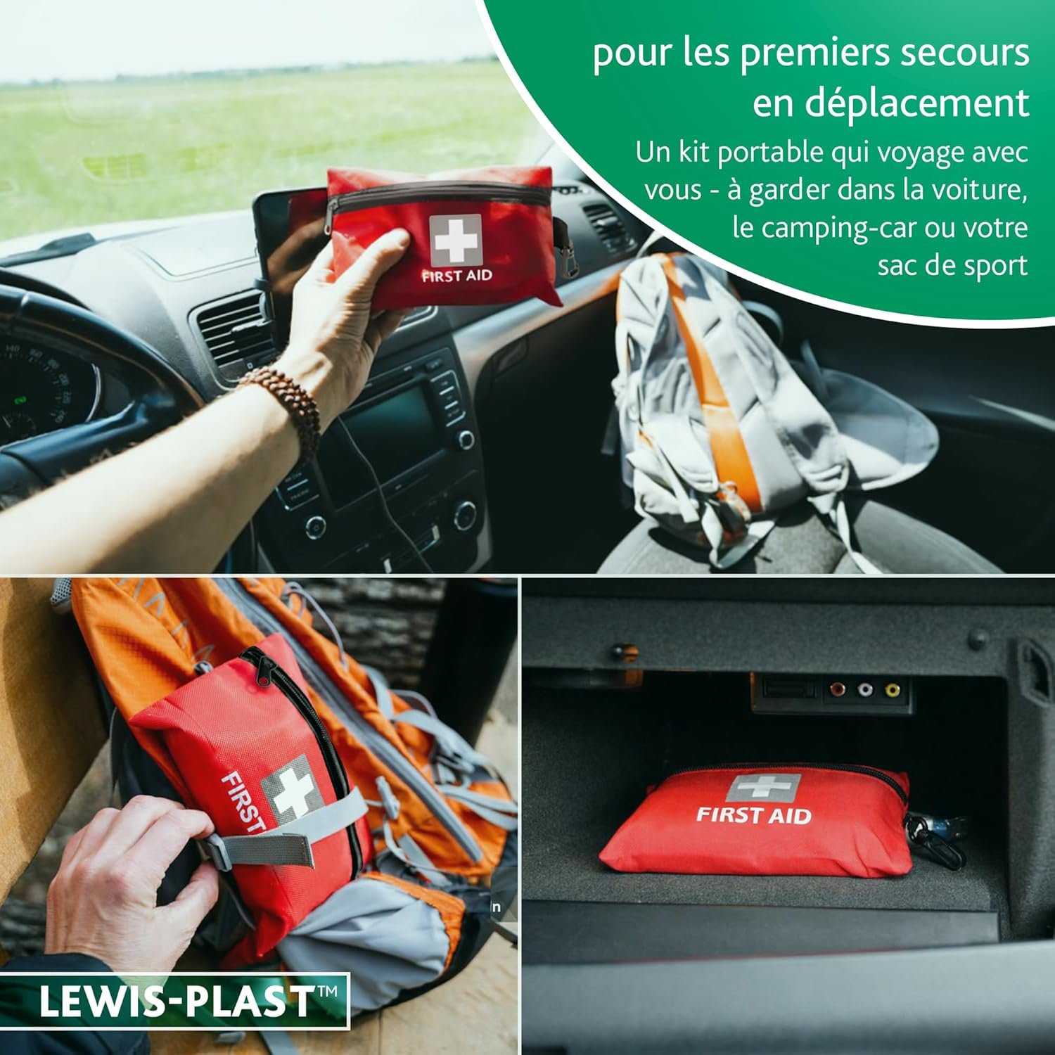 Lewist-Plast Trousse De Premiers Soins de 92 pièces - À Garder Dans Votre Voiture, À La Maison, Au Travail, En Vacances - Comprend L'essentiel Pour Les Situations D'urgence Quotidiennes (lot De 1) – Image 5