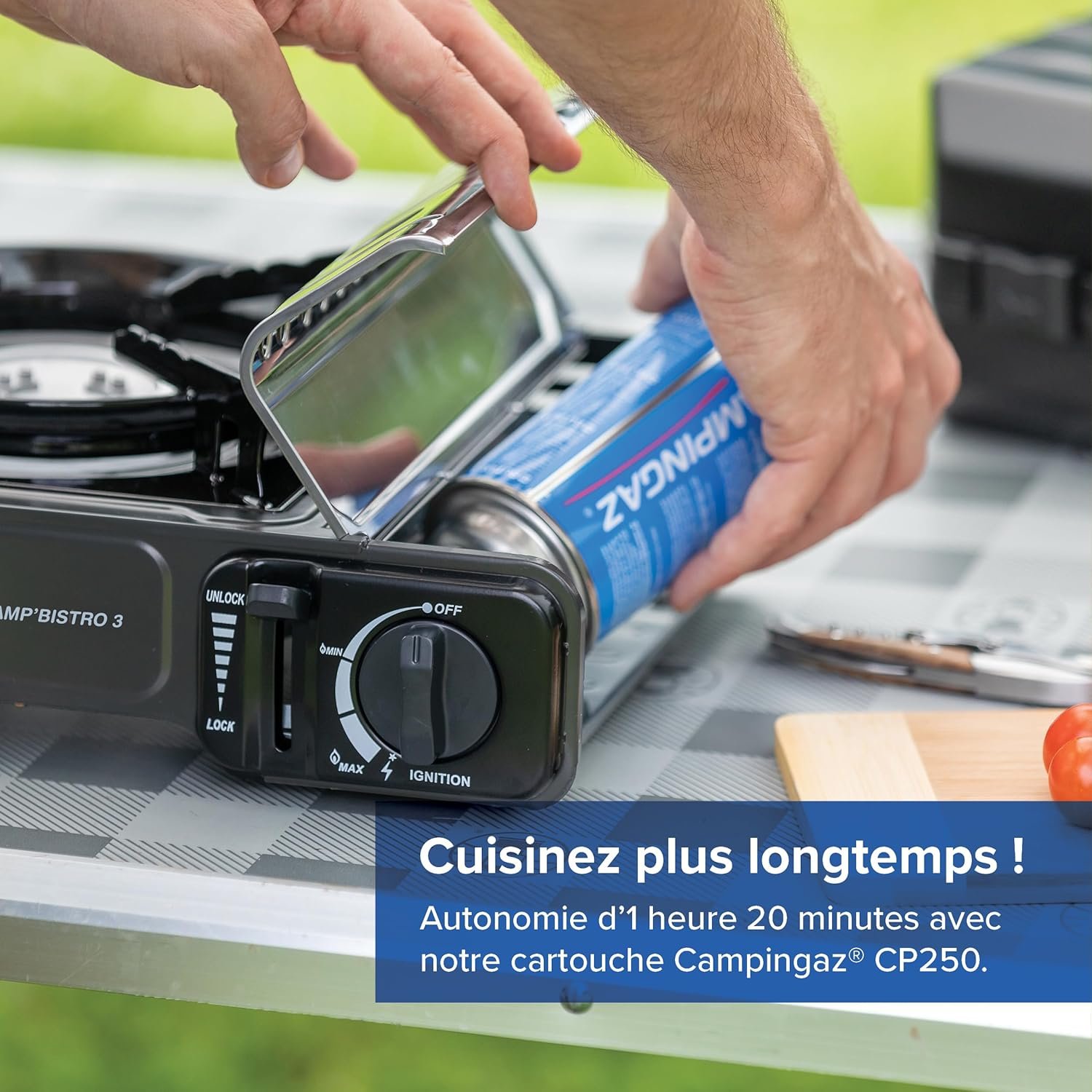 CAMPINGAZ Camp Bistro 3 Réchaud à Gaz, 1 Feu, Réchaud de Camping, Puissance 2200 W, Réchaud Extérieur Compact, avec Mallette pour Un Transport Facile, Noir – Image 3