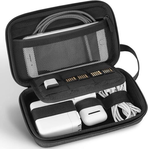 JETech Organisateur Accessoires de Voyage Coque, Sac Gadget Pochette Électronique Portable pour Adaptateur Secteur MacBook, Câble, Stylet Stylo, Carte, Banque d’alimentation, Lecteur Flash USB