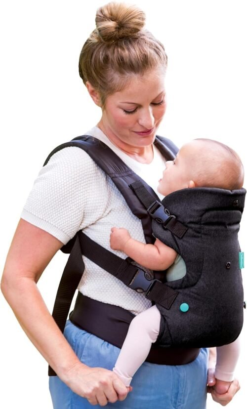 Infantino – Porte-bébé Flip 4-en-1 avec Bavoir Lavable Inclus – Ergonomique – Convertible – 4 Mode de Portage – Ceinture Ajustable – Confortable – Rembourré – Pour Bébé De 3,63 à 14,51 Kg – Dès 0 mois