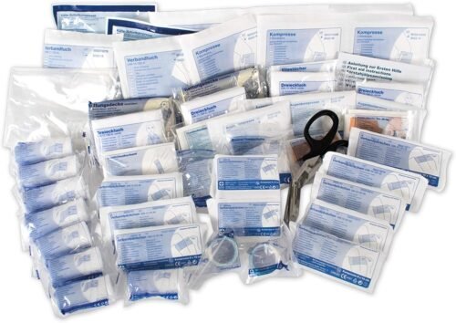 ACTIOMEDIC I Kit de recharge trousse de secours, Conforme à la norme DIN 13 169 I Réapprovisionnement des boîtes et armoires de matériel médical d’urgence, Étiquetage multilingue, First aid kit