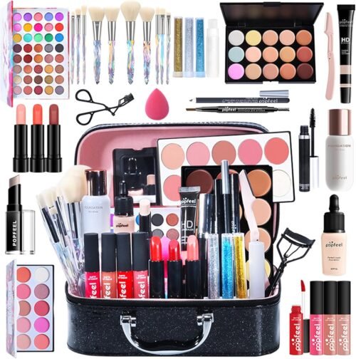 Kit de Maquillage Complet, FantasyDay Coffret de Maquillage Makeup Gift Set avec Ombres Paupières, Rouge à Lèvres, Pinceaux, Bâton de contour, Mascara, Correcteur, Blush, Crayon à sourcils, Trousse
