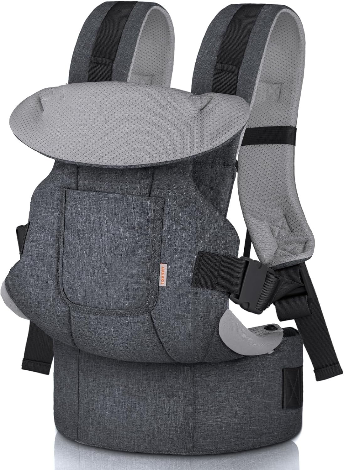 GAGAKU Porte-bébé pour bébés et tout-petits de 0 à 36 mois, Advanced 4-en-1 Porte bebe Facile à porter en position face à face vers l'avant et vers l'arrière pour enfants-Gris foncé