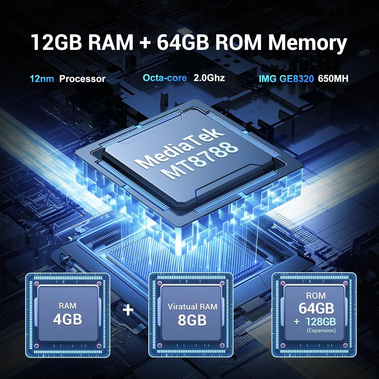 FOSSiBOT F105 Smartphone Incassable Android 14, 6.745" HD+ écran Smartphone Etanche, 10300mAh Telephone Portable Incassable, 12Go(4+8)+64Go/128Go Extensible, 20MP+8MP/4G-Dual SIM/OTG/GPS/Face ID – Image 6