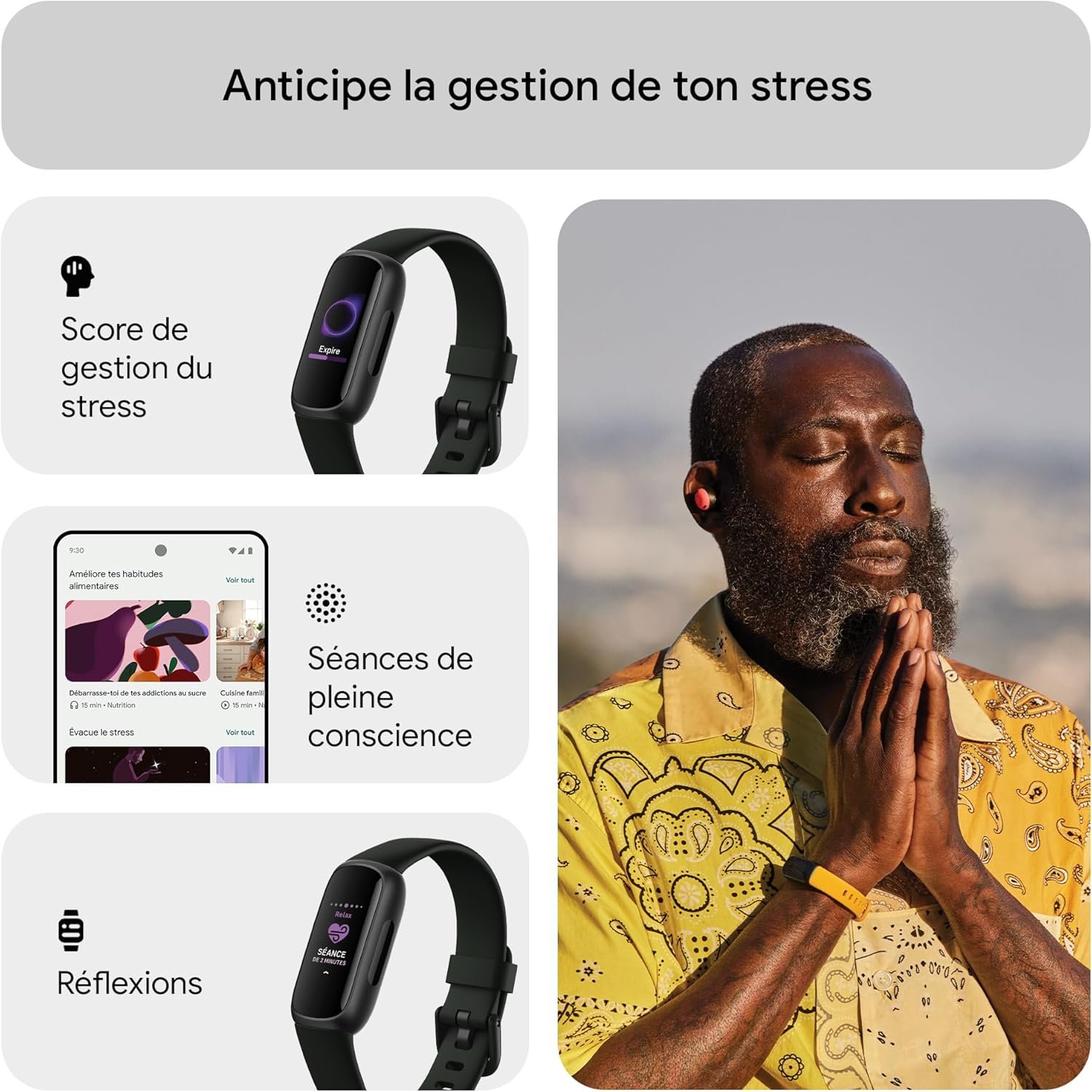 Google Fitbit Inspire 3 Bracelet d’activité sport et santé avec jusqu’à 10 jours d’autonomie de batterie et compatible avec Android et iOS, Parme – Image 4