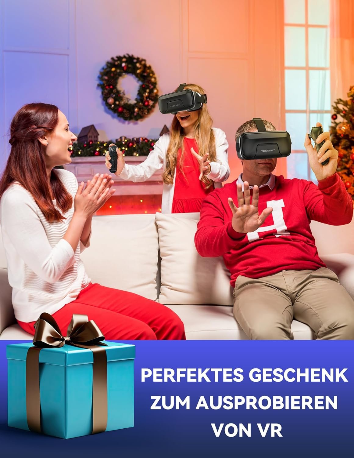 TECKNET Lunettes de réalité virtuelle 3D pour téléphone portable avec poignée, FOV HD 110°, anti-lumière bleue et vitesses réglables, lunettes VR confortables pour iPhone, smartphones Samsung de 4,7 à – Image 6